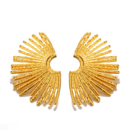 Edelstahl Stud Ohrring, 304 Edelstahl, 18K vergoldet, Modeschmuck & für Frau, goldfarben, 27x45mm, verkauft von Paar