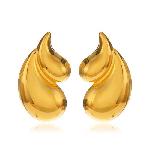 Edelstahl Stud Ohrring, 304 Edelstahl, 18K vergoldet, Modeschmuck & für Frau, goldfarben, 20x35mm, verkauft von Paar