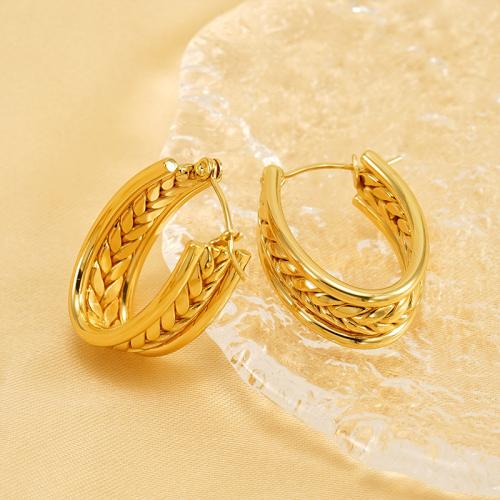Stainless Steel Leverback Earring, 304 Stainless Steel, 18K gold plated, fashion jewelry & for woman, golden [