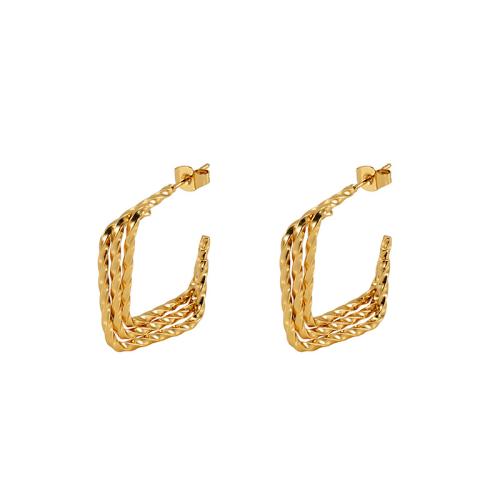 Edelstahl Stud Ohrring, 304 Edelstahl, 18K vergoldet, Modeschmuck & für Frau, goldfarben, 28x7mm, verkauft von Paar