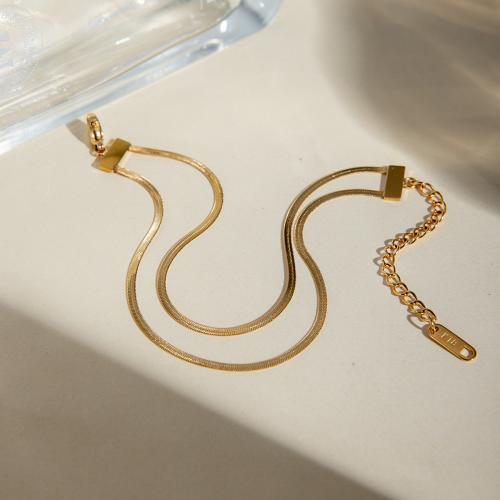 Bracelets en acier inoxydable, Acier inoxydable 304, avec 5cm chaînes de rallonge, Placage de couleur d'or, bijoux de mode, doré .5 cm, Vendu par PC