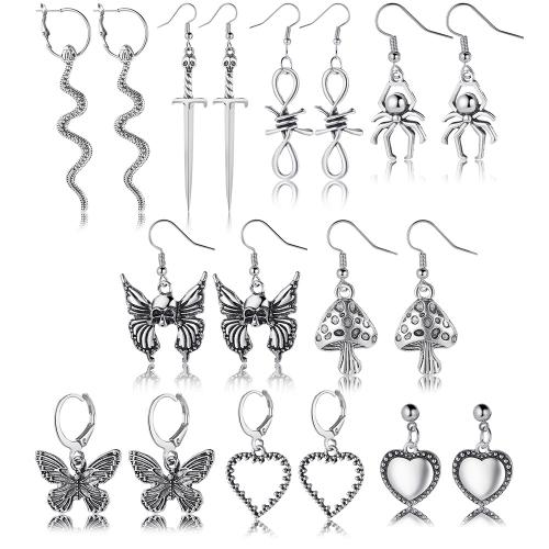 Zinc Alloy Drop Earring, 9 pieces & fashion jewelry & for woman, original color [
