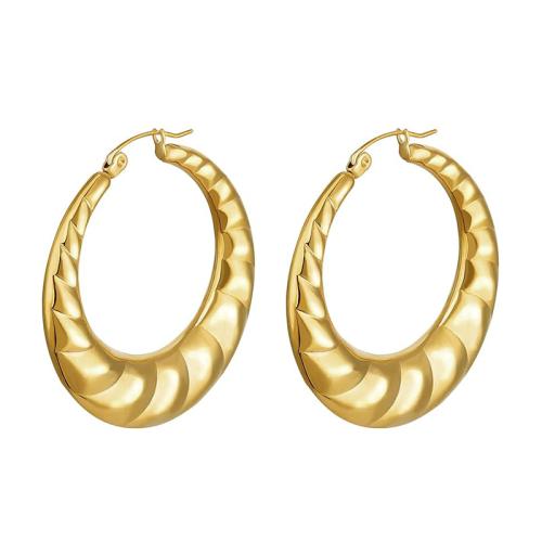 Titanium Steel Earrings, plated, for woman, golden 