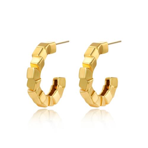 Edelstahl Stud Ohrring, 304 Edelstahl, plattiert, für Frau, goldfarben, verkauft von Paar