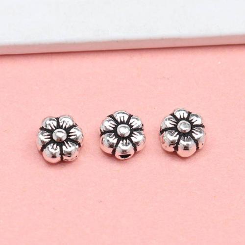 Sterling Silver Spacer Beads, 925 Sterling Silver, petals, DIY, original color, 7.2mm Approx 1.2mm 