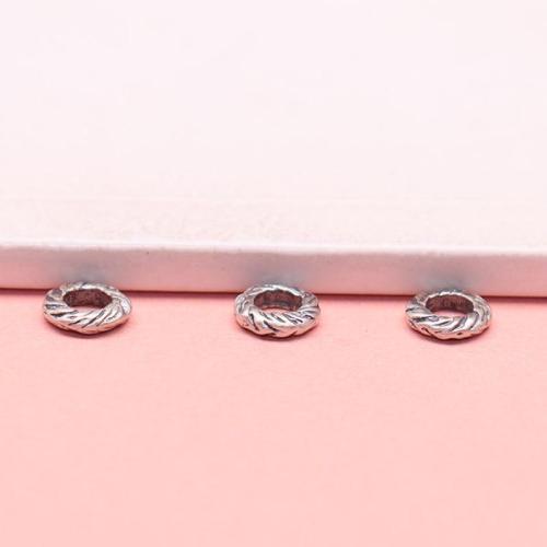 Sterling Silver Spacer Beads, 925 Sterling Silver, DIY, original color, 6.7mm Approx 3.5mm 