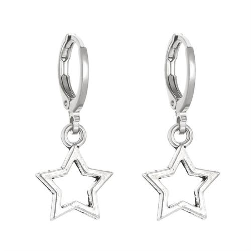 Zinc Alloy Drop Earring, plated, for woman, silver color 