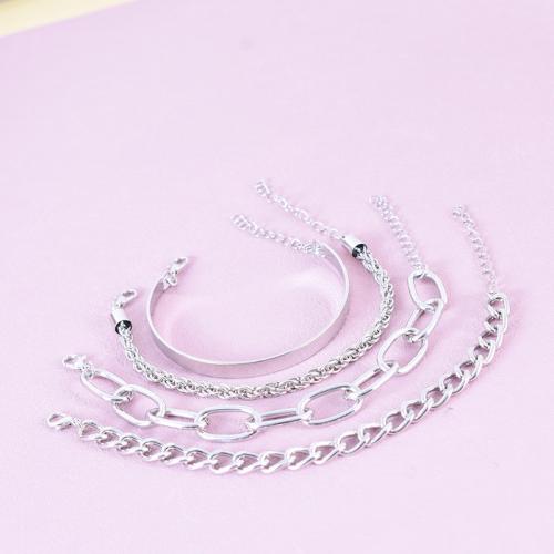 Fashion Zinc Alloy Bracelets, plated, 4 pieces & for woman [