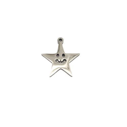Stainless Steel Star Pendant, 304 Stainless Steel, DIY, original color [