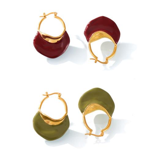 Titan Stahl Ohrringe, Titanstahl, Modeschmuck & für Frau & Emaille, keine, 43x30mm, verkauft von Paar