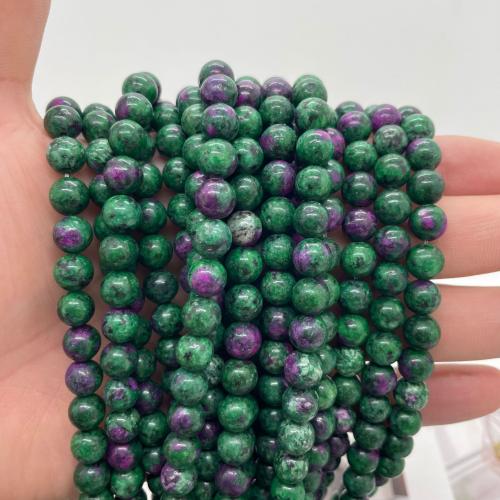 Perles en rouge vert, Rubis en Zoïsite, Rond, DIY & normes différentes pour le choix, vert Environ 38 cm, Vendu par brin