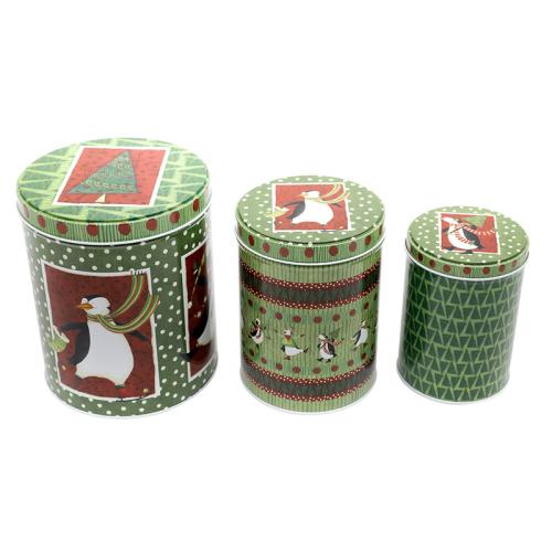 fundición Tarro de caramelo de Navidad, Diseño de Navidad, más colores para la opción, Luff1a16.2x13.8cm,M:14.5x10.5cm,S:12X8.5CM, 3PCs/Set, Vendido por Set
