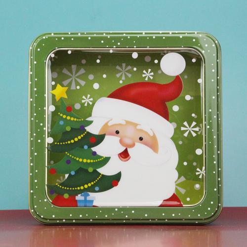 Eisen Weihnachten Candy Jar, Weihnachts-Design & verschiedene Muster für Wahl, keine, 150x150x55mm, verkauft von PC