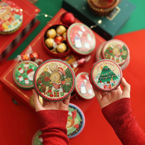 Eisen Weihnachten Candy Jar, Weihnachts-Design & verschiedene Muster für Wahl, keine, 85x35mm, verkauft von PC