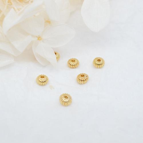 Perles intercalaires en alliage de zinc, Placage de couleur d'or, DIY, doré, 5mm Vendu par sac