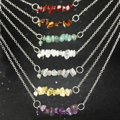 Gemstone Necklaces, Brass, with Gemstone, with 5cm extender chain, handmade, fashion jewelry & for woman cm 