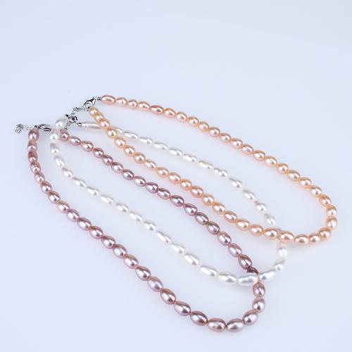 Natural Freshwater Pearl Necklace, with 3cm extender chain, handmade, fashion jewelry & for woman Bead 6.6-7mm Approx 40 cm 