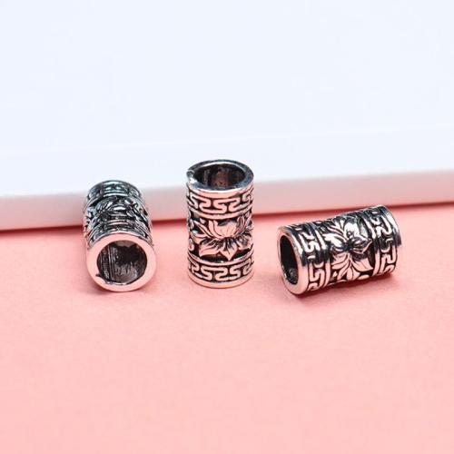 Sterling Silber Spacer Perlen, 925 Sterling Silber, DIY, originale Farbe, 6.7x10.8mm, Bohrung:ca. 4.7mm, verkauft von PC