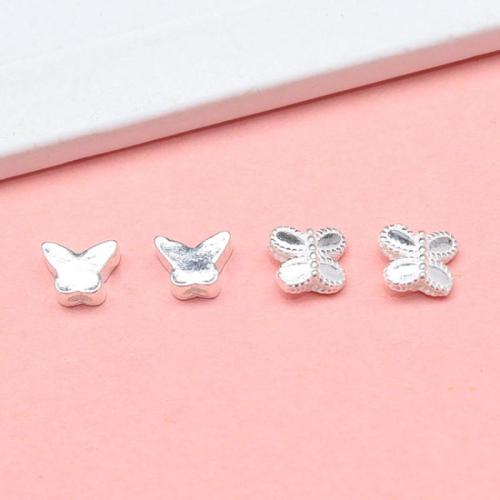 Sterling Silver Spacer Beads, 925 Sterling Silver, Butterfly, DIY silver color 
