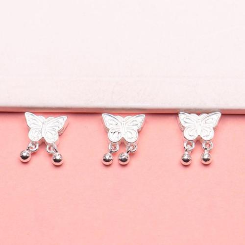 Sterling Silver Spacer Beads, 925 Sterling Silver, Butterfly, DIY, silver color 