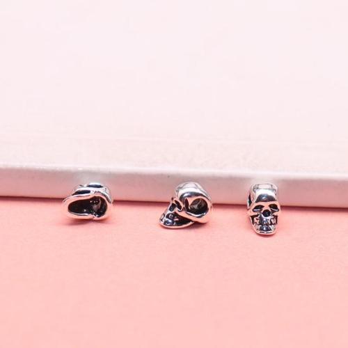 Sterling Silver Spacer Beads, 925 Sterling Silver, Skull, DIY, original color Approx 1.4mm 