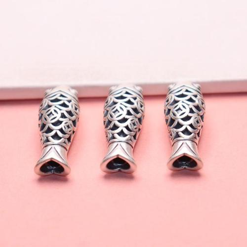 Sterling Silver Spacer Beads, 925 Sterling Silver, Fish, DIY, original color Approx 4.5mm 