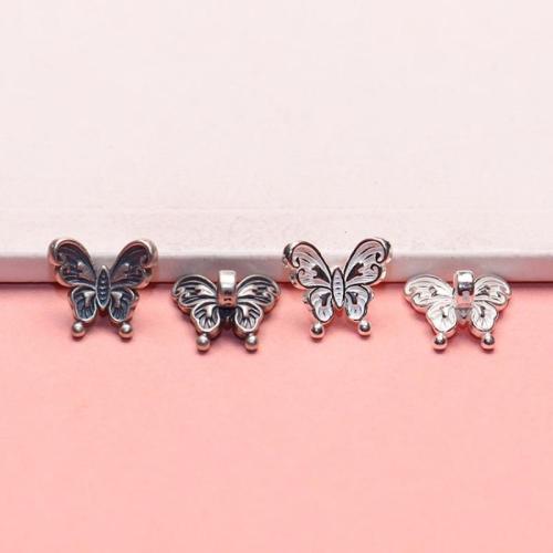 925 Sterling Silver Shank Button, Butterfly, DIY [