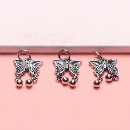 Sterling Silver Animal Pendants, 925 Sterling Silver, Butterfly, DIY, original color 