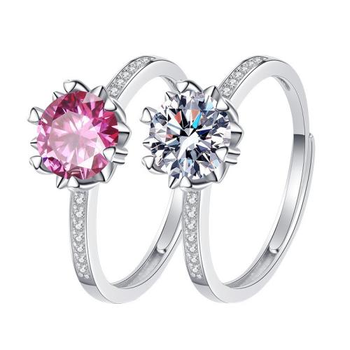 Палец кольцо-латунь, Латунь, с Муассанит, Другое покрытие, Женский, Много цветов для выбора, продается PC