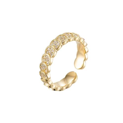 Brass Cuff Finger Ring, plated, for woman & with rhinestone US Ring 