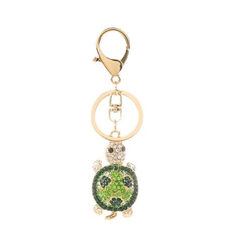Zinc Alloy Key Clasp, Turtle, gold color plated, Unisex & with rhinestone [