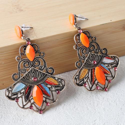 Zinc Alloy Drop Earring, plated, vintage & for woman & with rhinestone 