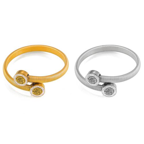 Titane bracelet en acier et bracelet, Acier titane, avec Tchèque, bijoux de mode & pour femme, plus de couleurs à choisir, Diamètre inté Environ 60mm, Vendu par PC