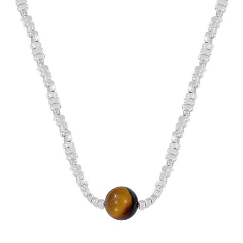 Collier de bijoux de titane, Acier titane, avec 5cm chaînes de rallonge, bijoux de mode & pour femme, couleur originale, 12mm Environ 42 cm, Vendu par PC