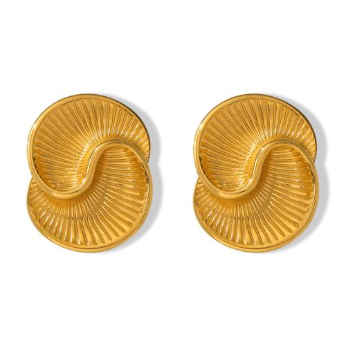 Acier titane boucle d oreille dormeuse, Plaqué or 18K, bijoux de mode & pour femme, doré Vendu par paire