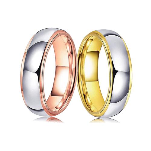 カップルの指輪, 304ステンレススチール, ファッションジュエリー & ユニセックス & 異なるサイズの選択, 無色, width 6mm, 売り手 パソコン