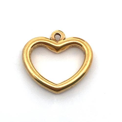 pendentifs de cœur en inox , Acier inoxydable 304, coeur, DIY, doré Vendu par PC