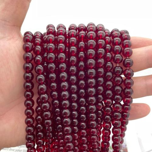 Natural Garnet Beads, Round, DIY dark red Approx 38 cm 
