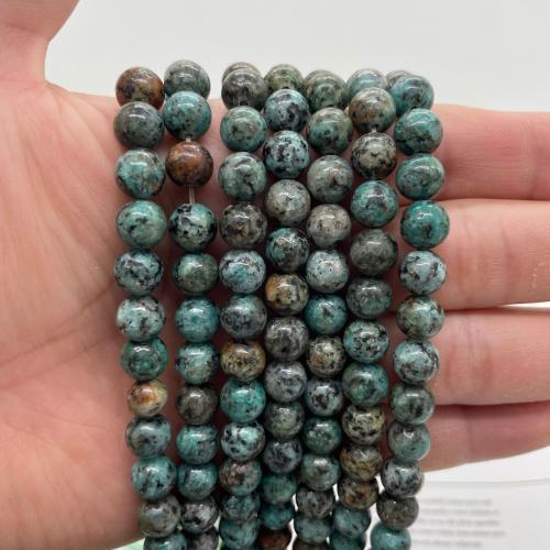 Natural African Turquoise Beads, Round, DIY Approx 38 cm 
