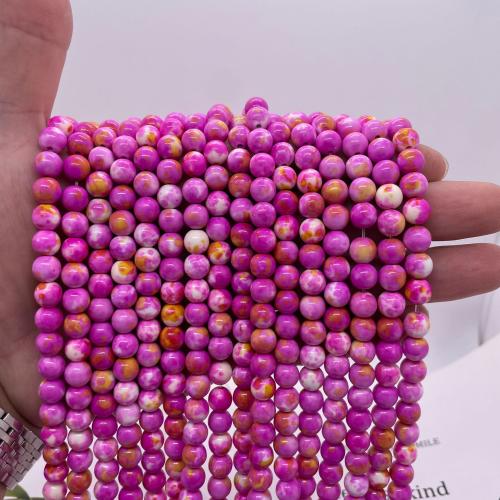 Regen Blume Stein Perlen, Regen Blumen Stein, rund, DIY & verschiedene Größen vorhanden, keine, Länge:ca. 38 cm, verkauft von Strang