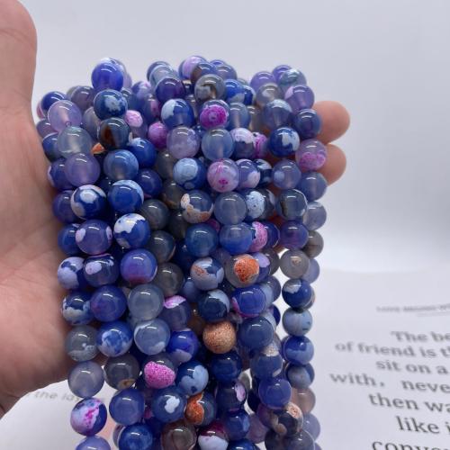 Natürliche Feuerachat Perlen, rund, DIY & verschiedene Größen vorhanden, keine, Länge:ca. 38 cm, verkauft von Strang[