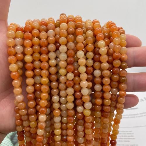 Roter Aventurin Perlen, rund, DIY & verschiedene Größen vorhanden, orange, Länge:ca. 38 cm, verkauft von Strang[
