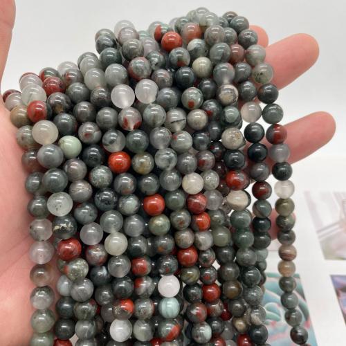 Blutstein Perlen, Afrikanischer Blutstein, rund, DIY & verschiedene Größen vorhanden, Länge:38 cm, verkauft von Strang[