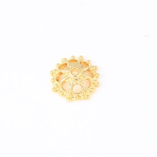 Messing Perlenkappe, goldfarben plattiert, DIY, 12.6x12.6x4.7mm, verkauft von PC