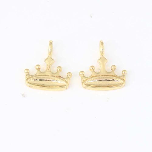 Brass Jewelry Pendants, Crown, gold color plated, DIY 