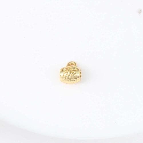 perla de cobre, metal, chapado en color dorado, Bricolaje, 7.9x5.9x5.1mm, Vendido por UD