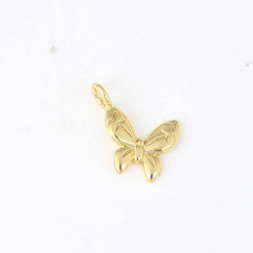Латунные Подвески в форме животного, Латунь, бабочка, плакирован золотом, DIY продается PC