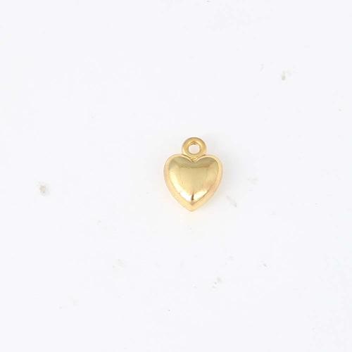 Colgantes de corazón de latón, metal, chapado en color dorado, Bricolaje, 10.3x7.7x4.2mm, Vendido por UD