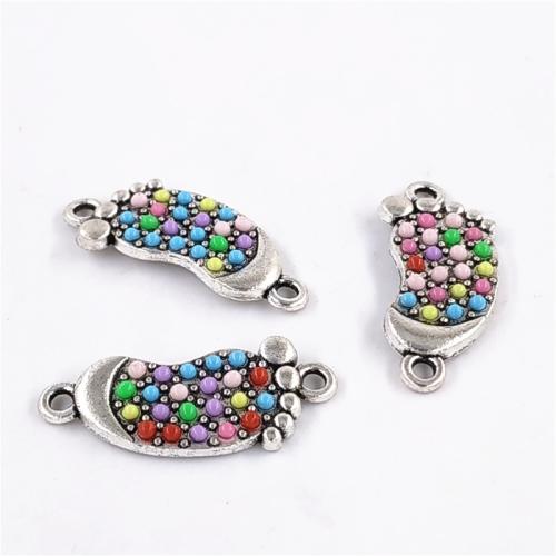 Zinc Alloy Charm Connector, with Seedbead, Foot, plated, DIY, original color 