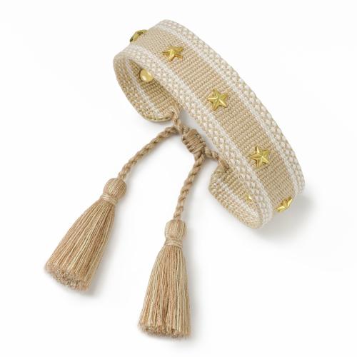 Laine cordon Bracelet, Fibre de polyester, avec alliage de zinc, modèles différents pour le choix & pour femme, plus de couleurs à choisir Environ 15-25 cm, Vendu par PC